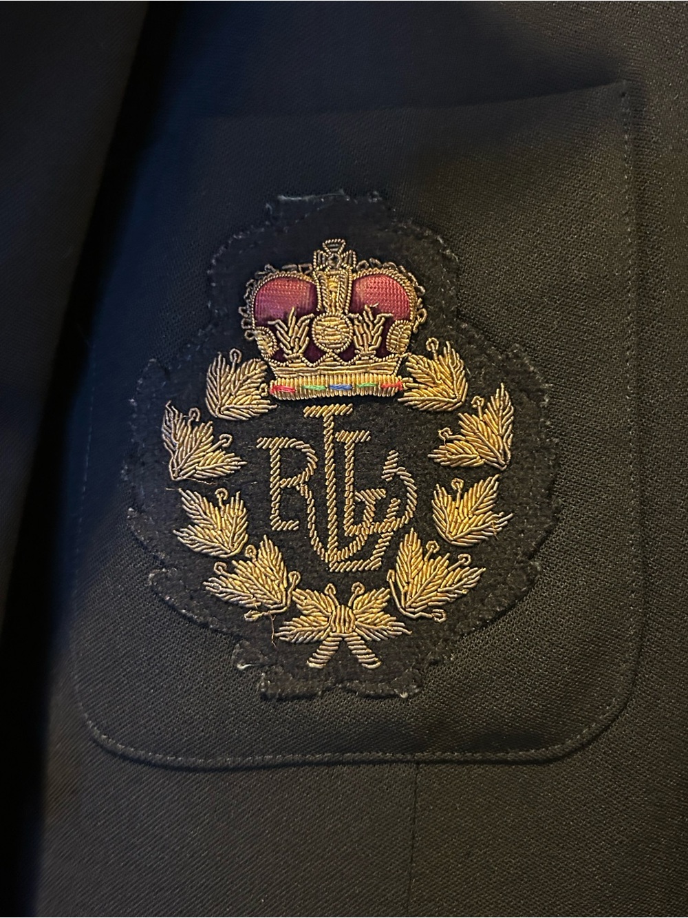 Lauren Ralph Lauren Black Double-Breasted Crest Sport Coat with Gold Buttons - Picture 4 of 12